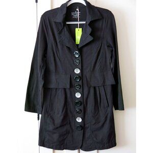 NWT $130  Neon Buddha ABSOLUTE Black Jacket Pockets Button-Down Shirt Tunic - S